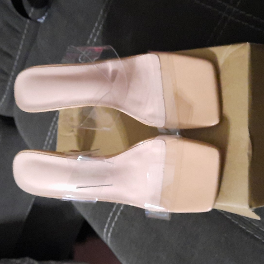 Clear Shoes with unique heel
